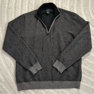 Vintage Forte Cashmere Grey Quarter Zip Sweater - M